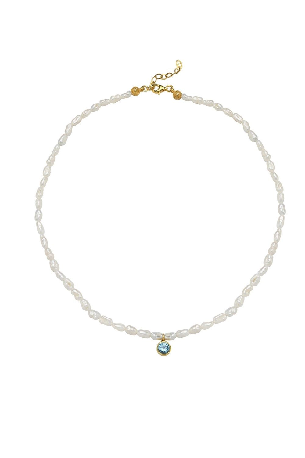 Linya Jewellery-Cosmic Küçük İncili Burç Kolye Gök Mavisi-Kolye-1-Milagron.com