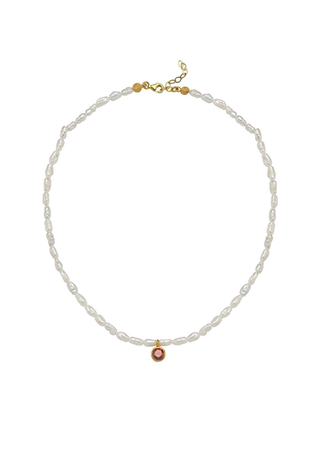 Linya Jewellery-Cosmic Küçük İncili Burç Kolye Kırmızı-Kolye-1-Milagron.com