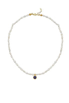Linya Jewellery-Cosmic Küçük İncili Burç Kolye Lacivert-Kolye-1-Milagron.com