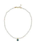 Linya Jewellery-Cosmic Küçük İncili Burç Kolye Mavi-Kolye-1-Milagron.com