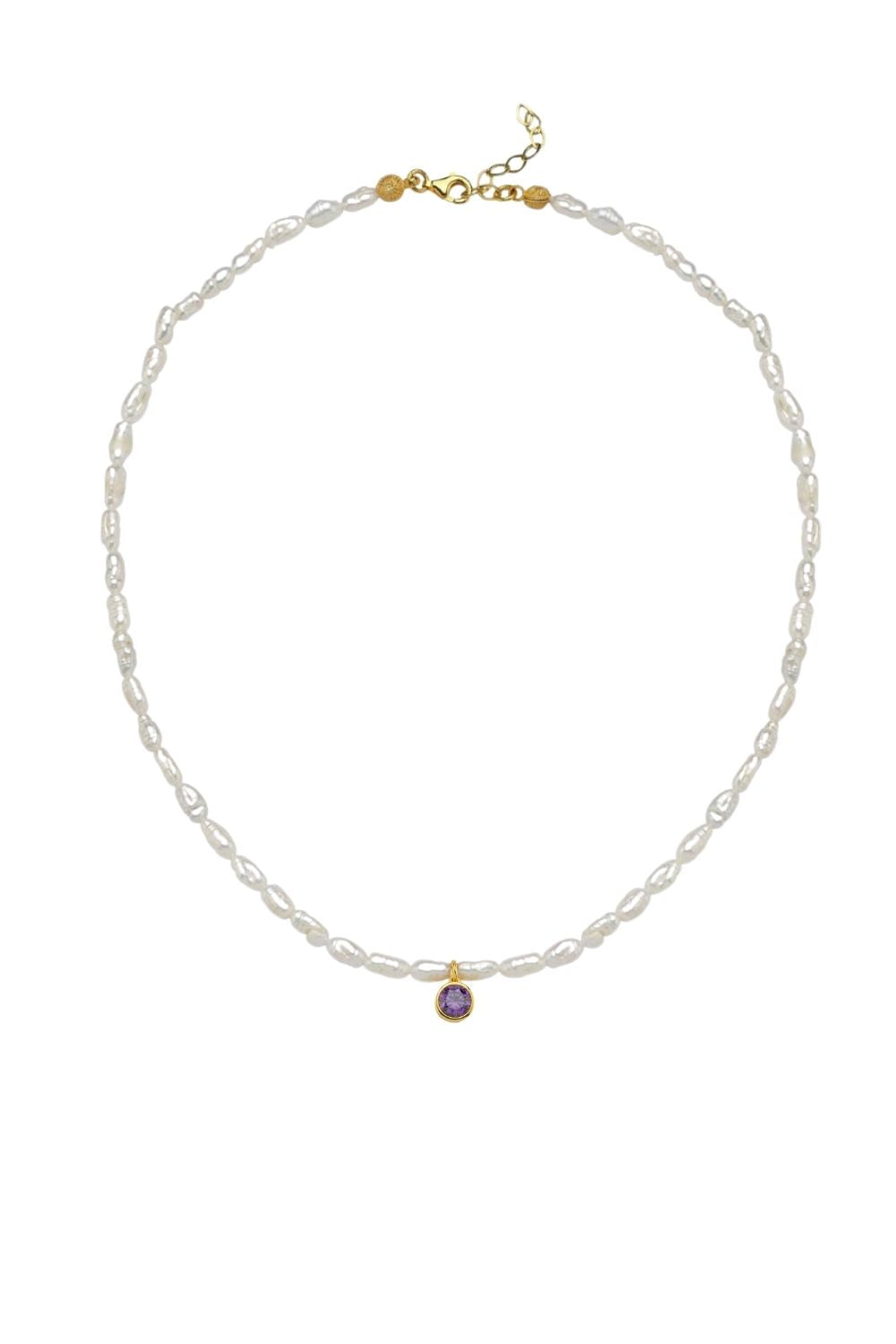 Linya Jewellery-Cosmic Küçük İncili Burç Kolye Mor-Kolye-1-Milagron.com