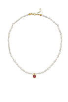 Linya Jewellery-Cosmic Küçük İncili Burç Kolye Turuncu-Kolye-1-Milagron.com