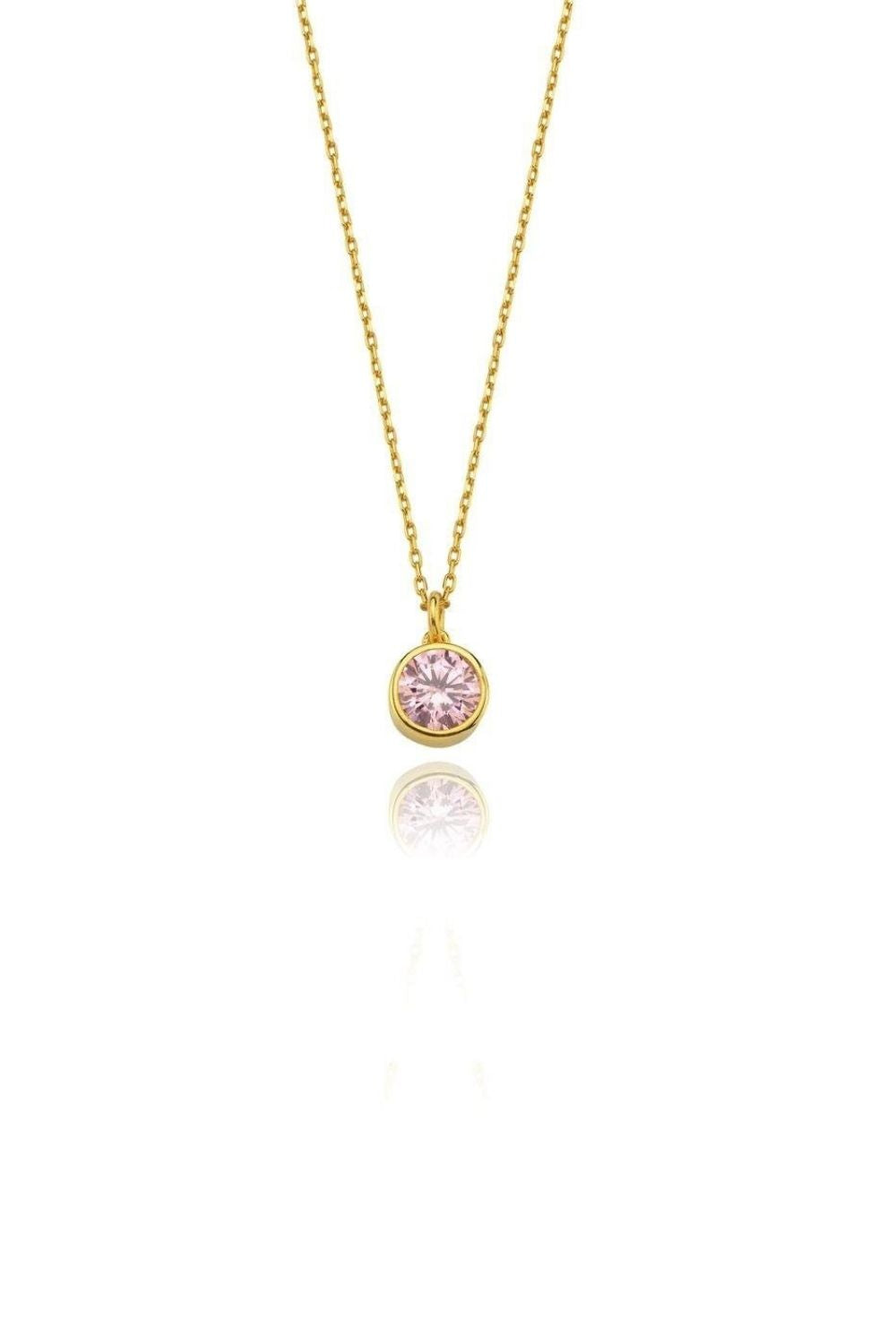Linya Jewellery-Cosmic Zincirli Burç Kolye Pembe-Kolye-1-Milagron.com