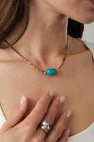 Delphi Turkuaz TaşLı Hematit Kolye - 0