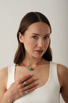 Delphi Turkuaz TaşLı Hematit Kolye - 3