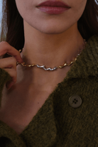 Linya Jewellery-Dery Çift Renk Damla Kolye Choker-Kolye-2-Milagron.com