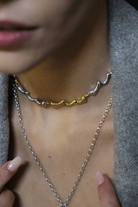 Linya Jewellery-Dery Çift Renk Damla Kolye Choker-Kolye-7-Milagron.com