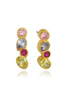 Linya Jewellery-Diana Renkli Dört Taşlı Küpe-Küpe-1-Milagron.com