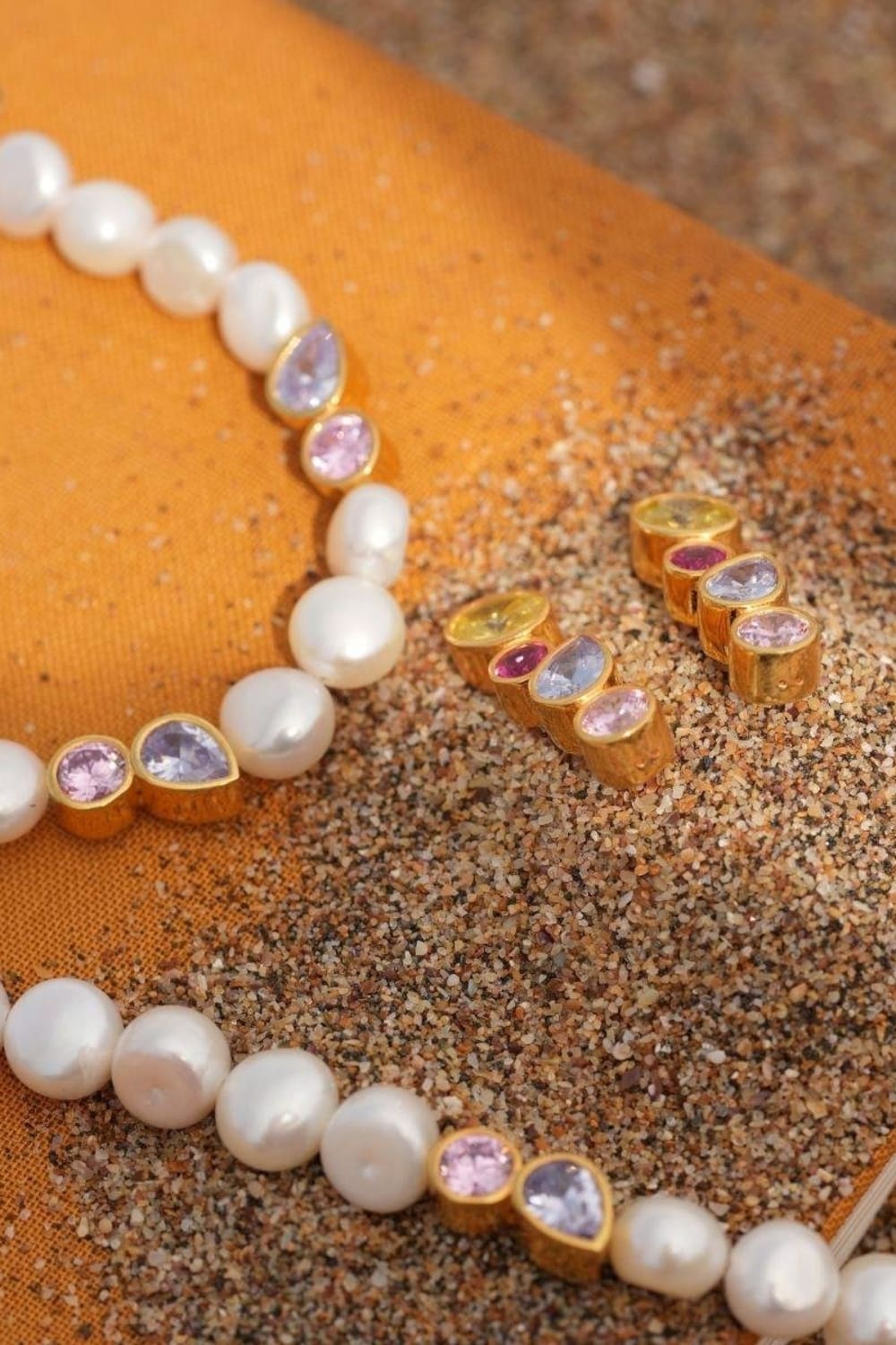 Linya Jewellery-Diana Renkli Dört Taşlı Küpe-Küpe-5-Milagron.com