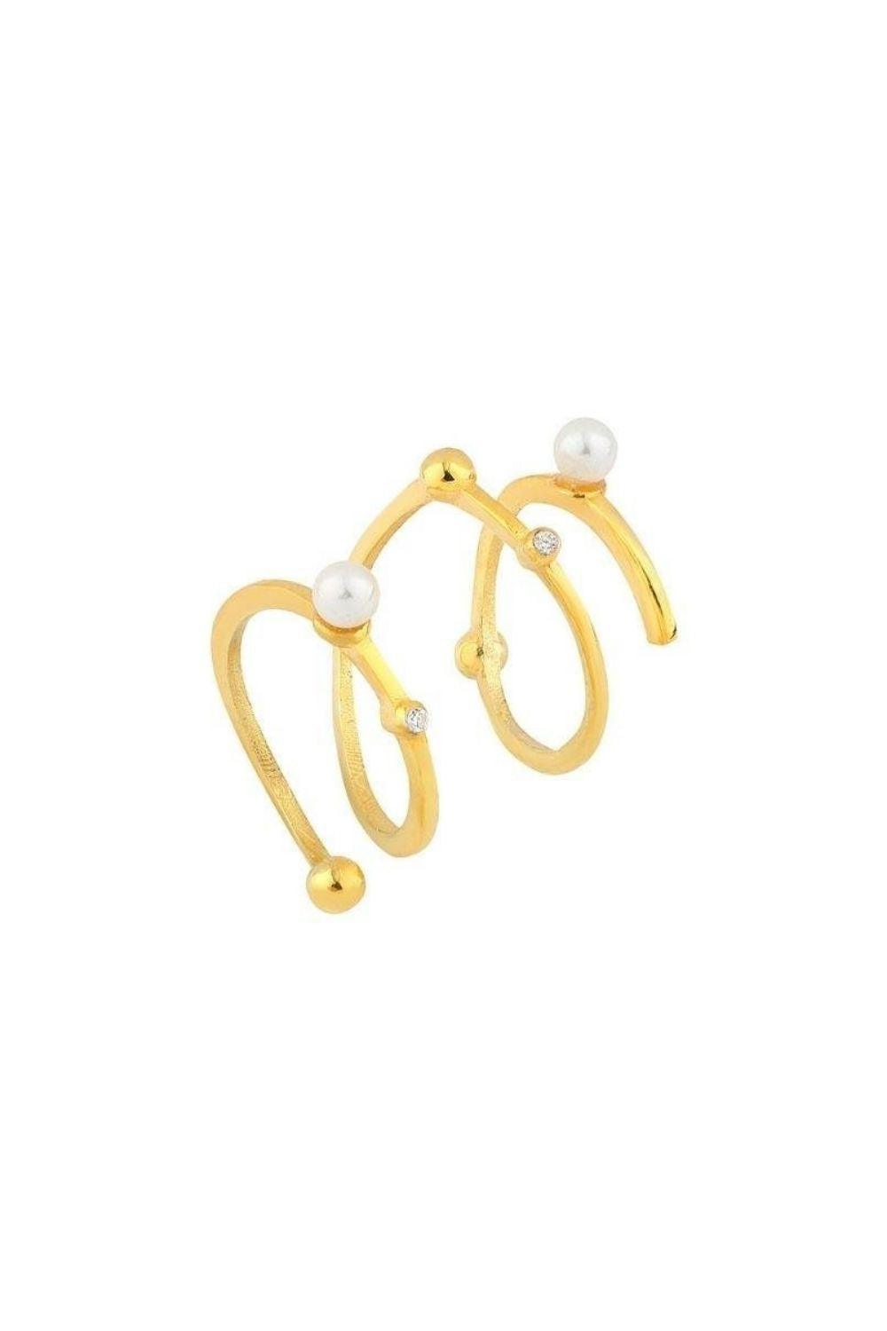 Linya Jewellery-Dönen Incili Yüzük Gold-Yüzük-1-Milagron.com