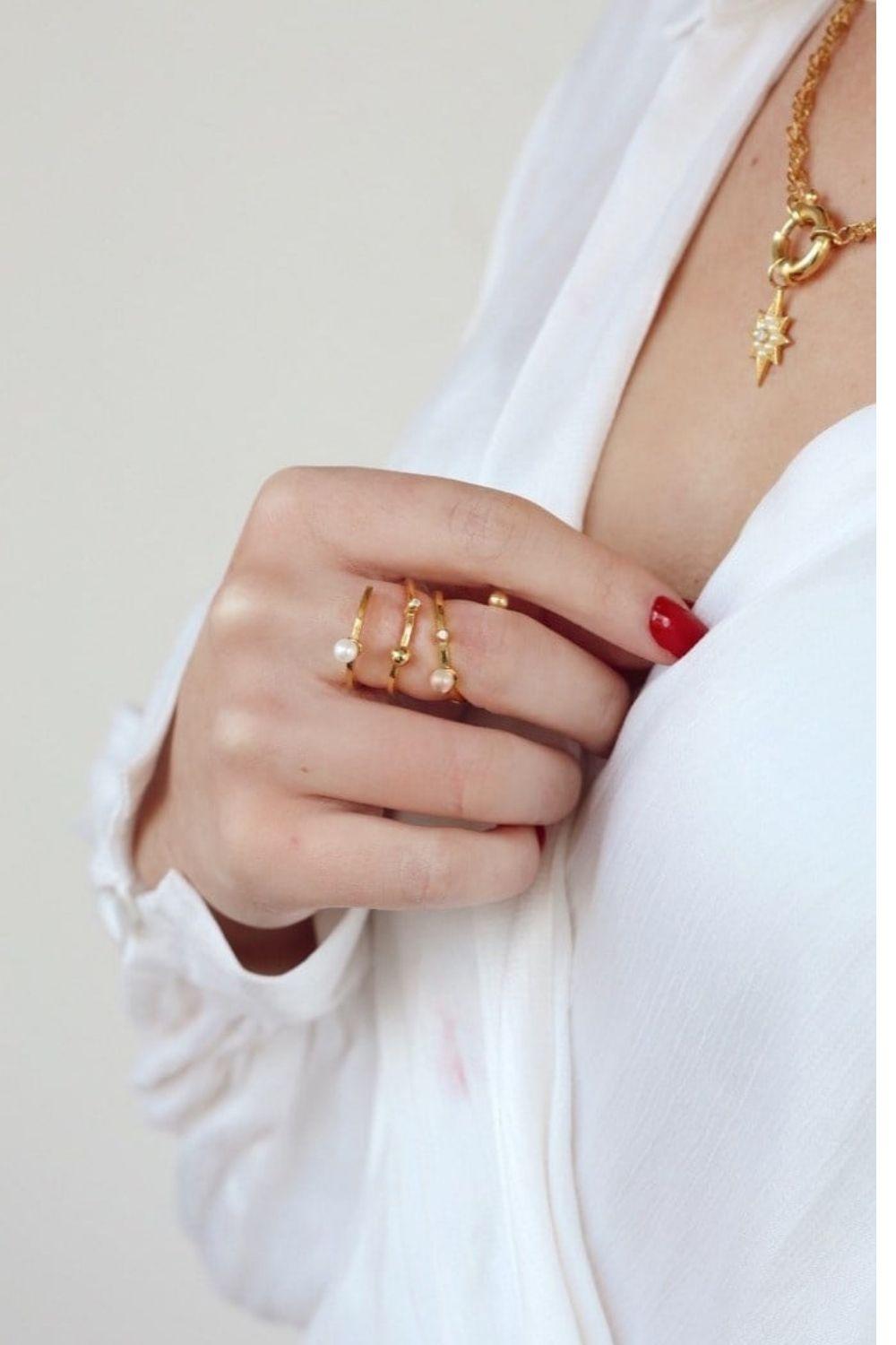 Linya Jewellery-Dönen Incili Yüzük Rose-Yüzük-2-Milagron.com