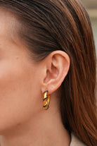 Linya Jewellery-Emily Siyah Taşlı Halka Küpe-Küpe-2-Milagron.com
