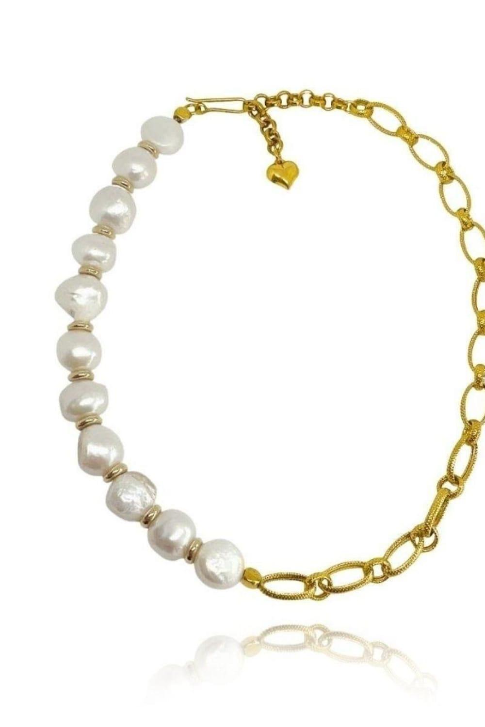 Linya Jewellery-Enna Zincir Barok İnci Kolye-Kolye-1-Milagron.com