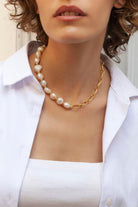Linya Jewellery-Enna Zincir Barok İnci Kolye-Kolye-3-Milagron.com