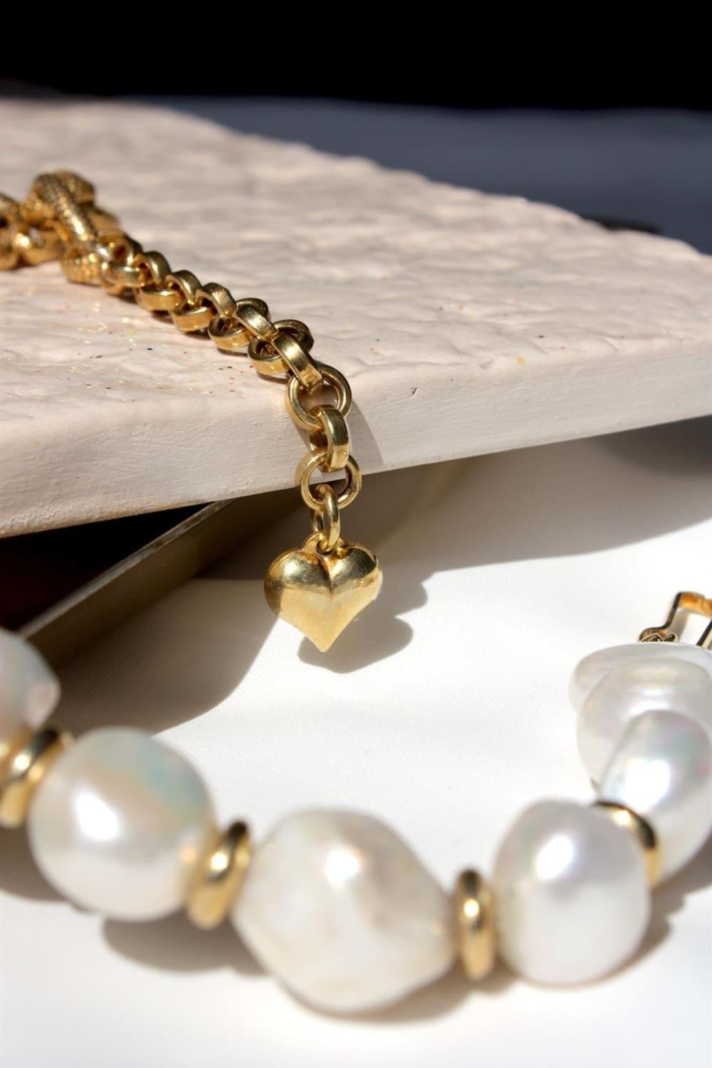 Linya Jewellery-Enna Zincir Barok İnci Kolye-Kolye-4-Milagron.com
