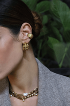 Linya Jewellery-Fery Çizgili Kıkırdak Küpe Gold-Küpe-3-Milagron.com