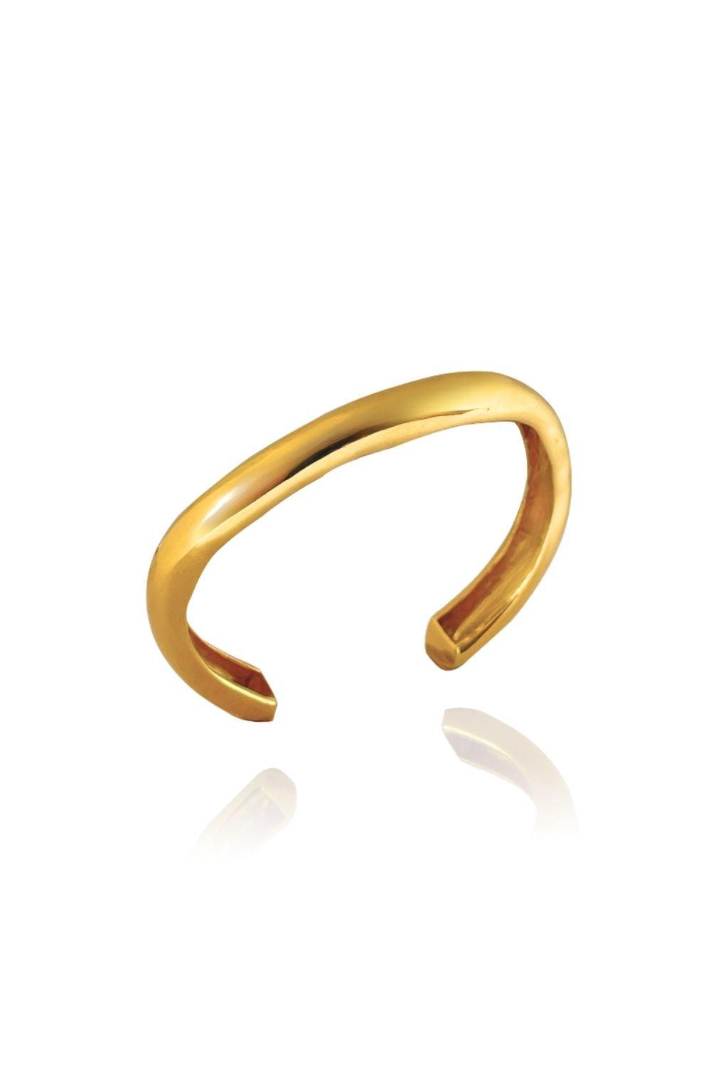 Linya Jewellery-Grel Kalın Asimetrik Gold Bileklik-Bileklik-1-Milagron.com