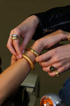 Linya Jewellery-Grel Kalın Asimetrik Mat Gold Bileklik-Bileklik-3-Milagron.com