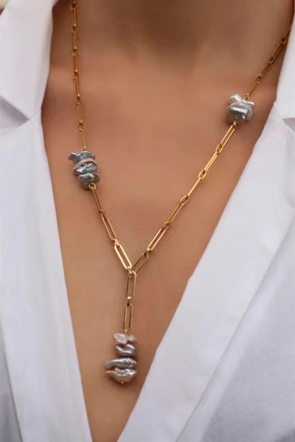 Linya Jewellery-Grez Uzun Zincir Kolye-Kolye-5-Milagron.com
