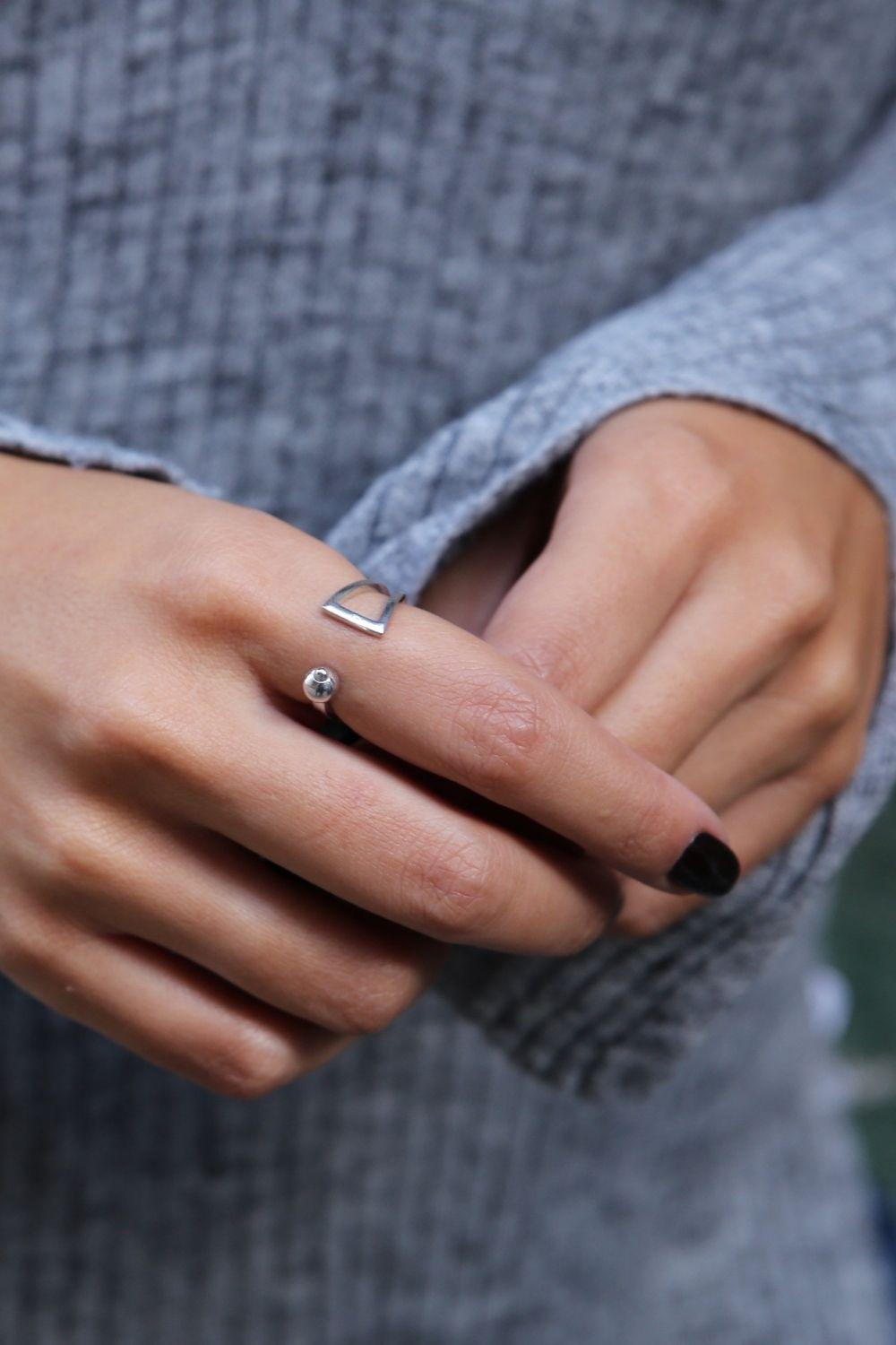 Linya Jewellery-Gümüş Top Yüzük-Yüzük-3-Milagron.com