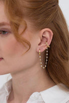 Linya Jewellery-İkili İncili Kıkırdak Küpe-Küpe-1-Milagron.com