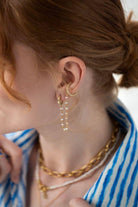 Linya Jewellery-İkili İncili Kıkırdak Küpe-Küpe-2-Milagron.com