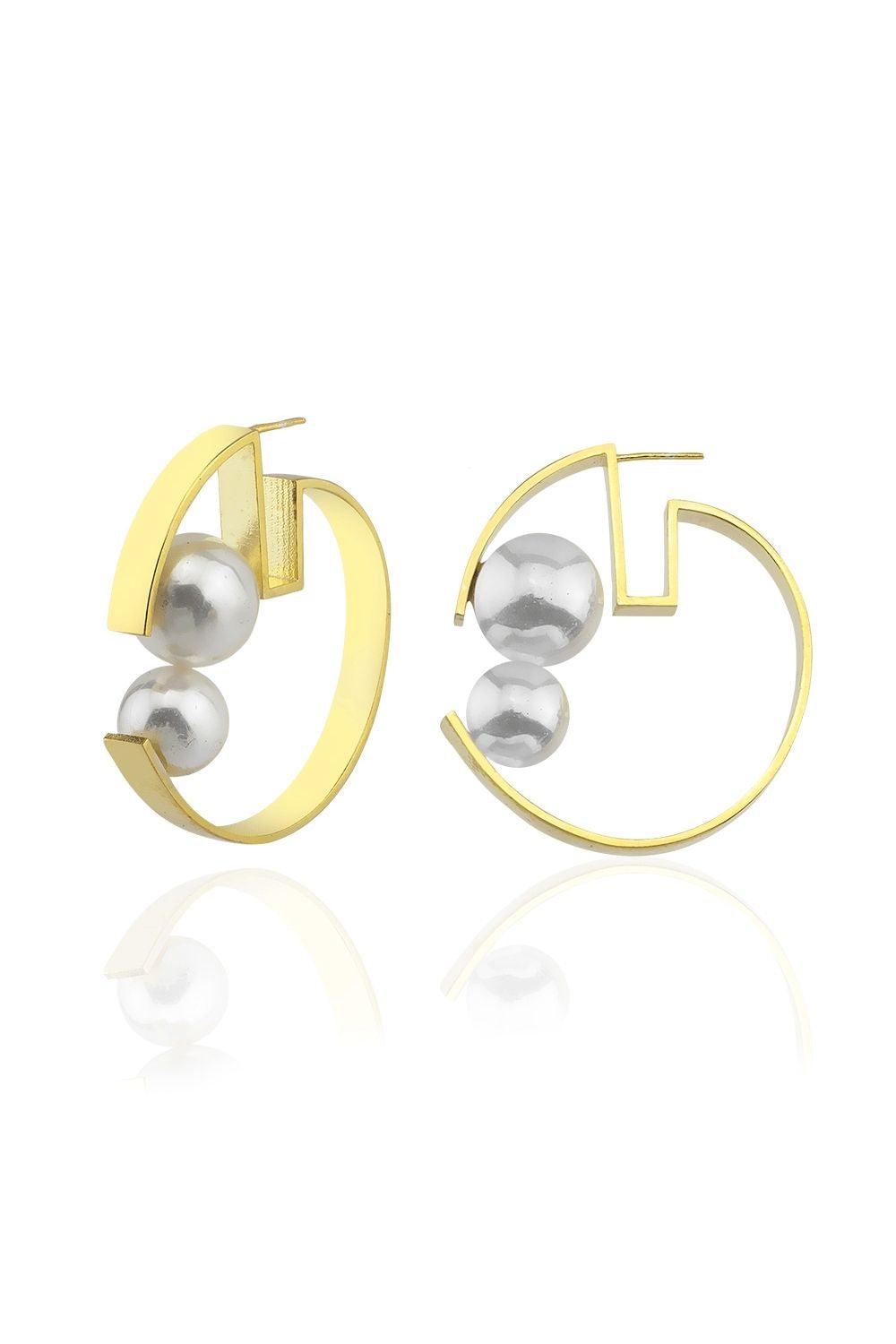 Linya Jewellery-İncili Mimari Küpe-Küpe-1-Milagron.com