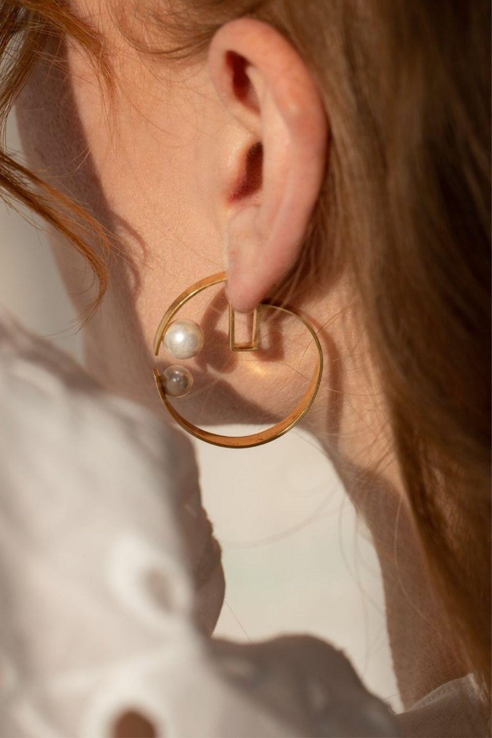 Linya Jewellery-İncili Mimari Küpe-Küpe-3-Milagron.com