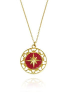 Linya Jewellery-Kırmızı Mineli Kutup Yıldız Kolye-Kolye-1-Milagron.com