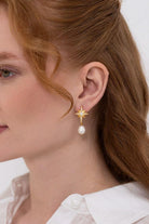 Linya Jewellery-Kutup Yıldızı İncili Küpe-Küpe-2-Milagron.com