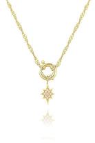Linya Jewellery-Kutup Yıldızı Kilitli İncili Kolye Gold-Kolye-1-Milagron.com