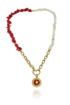 Linya Jewellery-Kutup Yıldızı Kırmızı Mercan Madalyon-Kolye-1-Milagron.com
