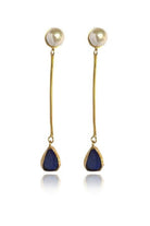 Linya Jewellery-Lapis Doğal İnci Küpe-Küpe-2-Milagron.com