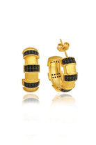 Linya Jewellery-Lili Siyah Taşlı Halka Küpe-Küpe-1-Milagron.com
