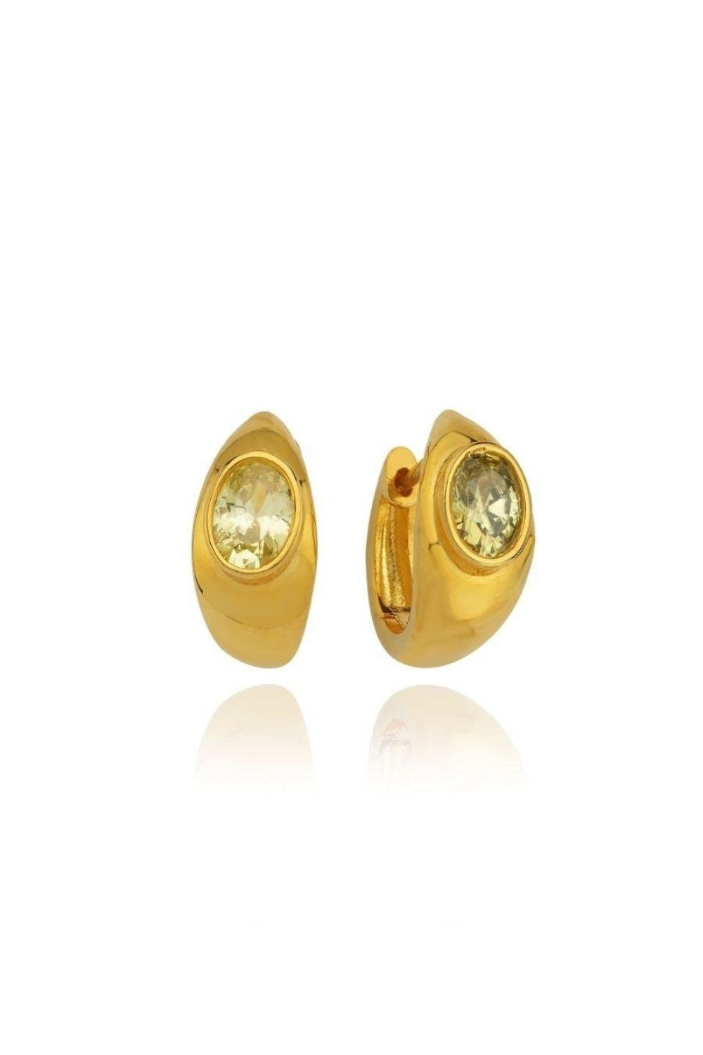 Linya Jewellery-Lina Sarı Damla Taşlı Küpe-Küpe-1-Milagron.com
