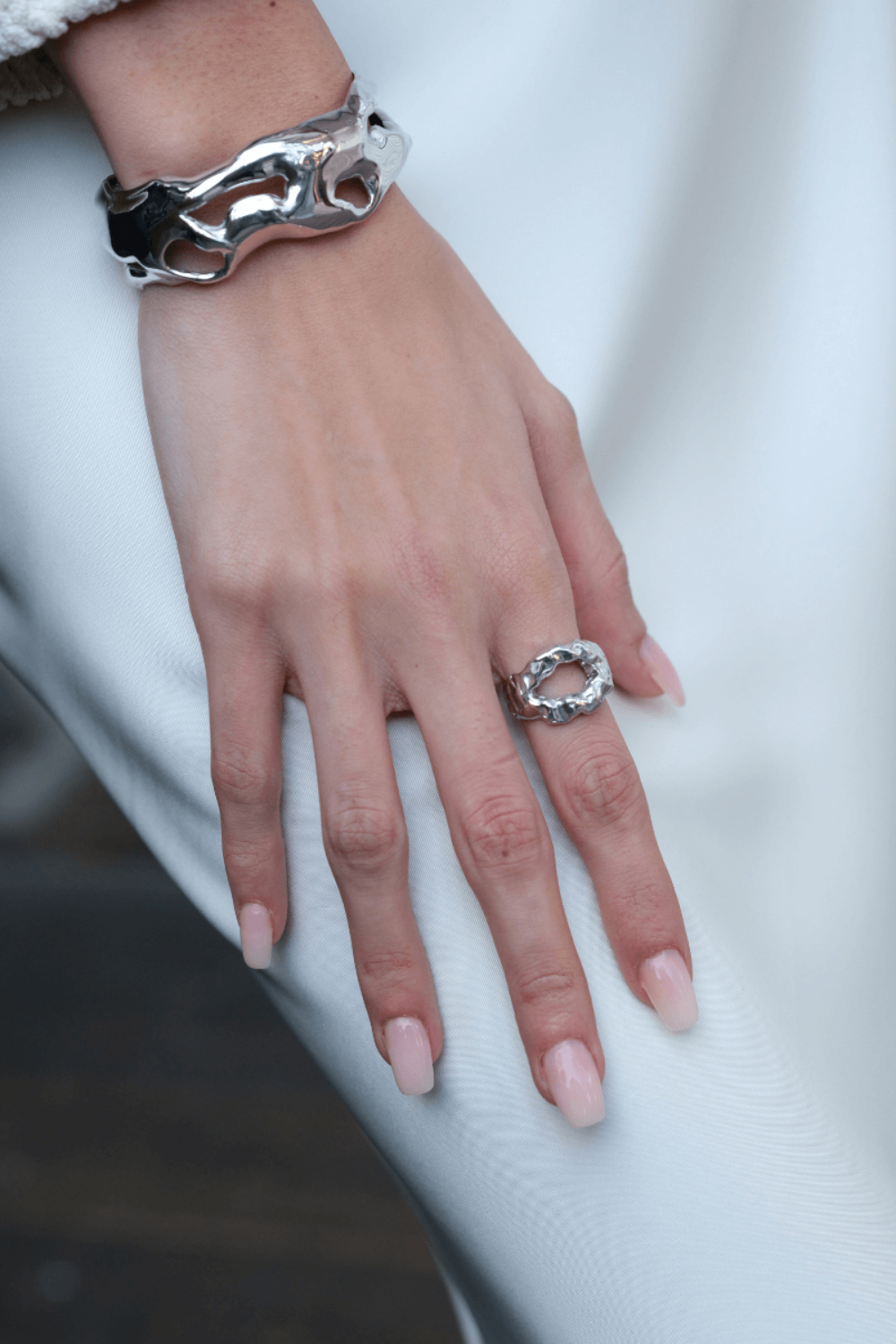 Linya Jewellery-Mazu Amorf Yüzük Gümüş-Yüzük-3-Milagron.com