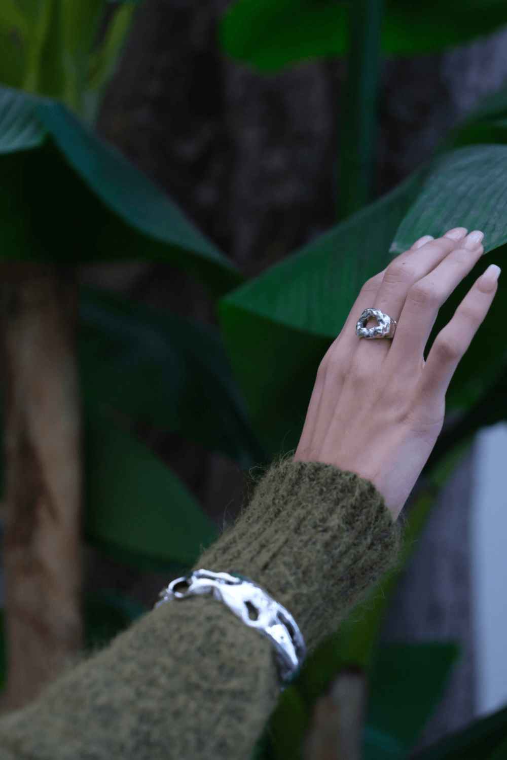 Linya Jewellery-Mazu Amorf Yüzük Gümüş-Yüzük-4-Milagron.com