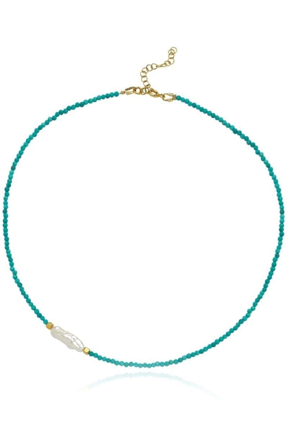 Linya Jewellery-Meg Turkuaz Küçük İncili Kolye-Kolye-1-Milagron.com