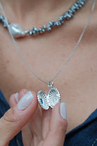 Mini Lacivert TaşLı Kapaklı Madalyon Kolye GüMüş - 1