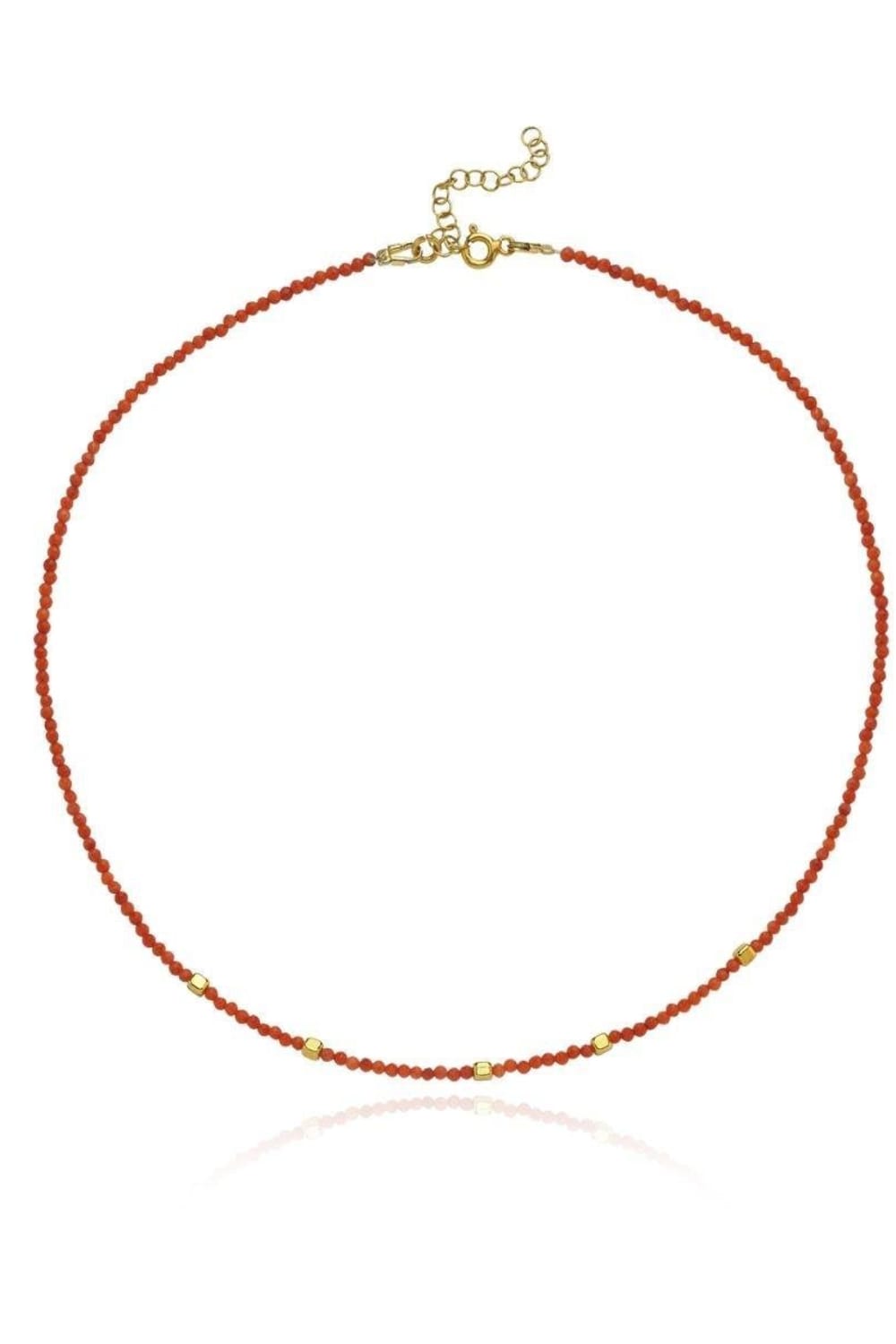 Linya Jewellery-Mira Kırmızı Mercanlı Küçük Toplu Kolye-Kolye-1-Milagron.com