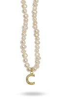 Linya Jewellery-Mono C Harfli İnci Kolye-Kolye-1-Milagron.com