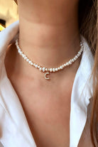 Linya Jewellery-Mono C Harfli İnci Kolye-Kolye-2-Milagron.com