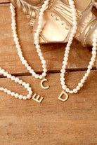 Linya Jewellery-Mono E Harfli İnci Kolye-Kolye-4-Milagron.com