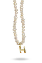 Linya Jewellery-Mono H Harfli İnci Kolye-Kolye-1-Milagron.com