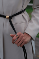 Linya Jewellery-Nera Gri İncili Yüzük Gold-Yüzük-4-Milagron.com