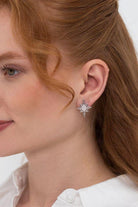Linya Jewellery-Nore Kutup Yıldızı Taşlı Küpe Gold-Küpe-1-Milagron.com