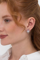 Linya Jewellery-Nore Kutup Yıldızı Taşlı Küpe Gümüş-Küpe-1-Milagron.com