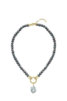 Linya Jewellery-Odra Siyah Barok İnci Kolye-Kolye-1-Milagron.com