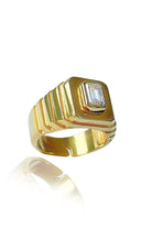 Linya Jewellery-Oktagon Beyaz Taşlı Yüzük-Yüzük-1-Milagron.com