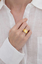 Linya Jewellery-Oktagon Beyaz Taşlı Yüzük-Yüzük-4-Milagron.com